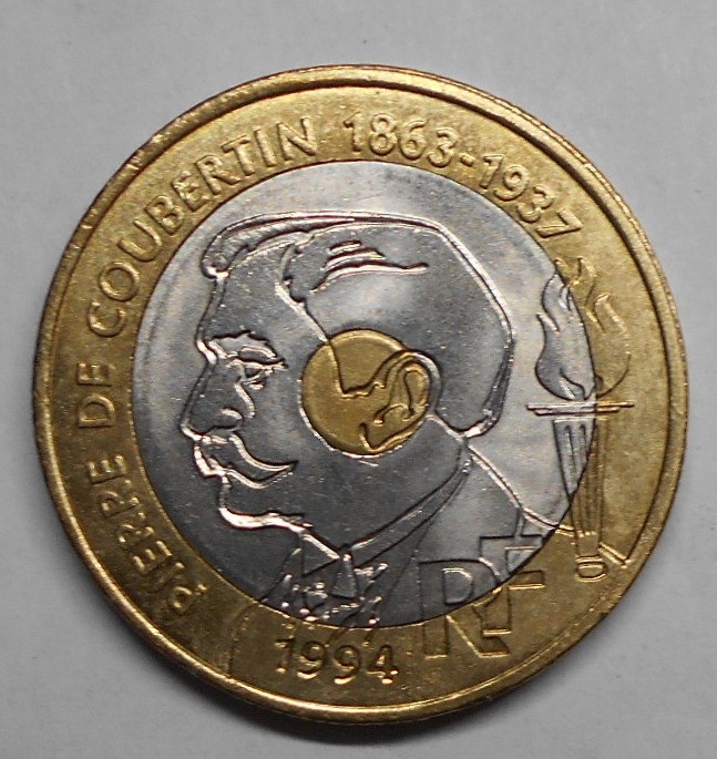 FRANCE 20 Francs 1994 Pierre De Coubertin