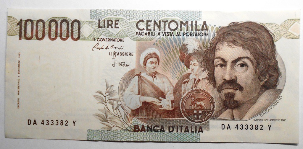 100 000 Lire Caravaggio 1 Tipo Lett A