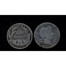 USA Barber Dime 1903o AG