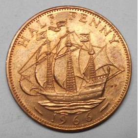 GREAT BRITAIN 1/2 Penny 1966