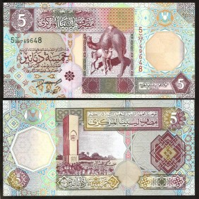 LIBYA 5 Dinars 2002