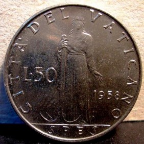 VATICANO 50 Lire 1958
