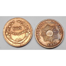 PERU 2 Centavos 1933