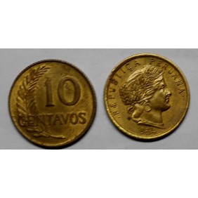 PERU 10 Centavos 1954