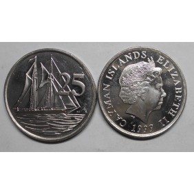 CAYMAN ISLANDS 25 Cents 1999