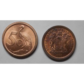 SOUTH AFRICA 5 Cents 1992