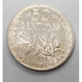 FRANCE 50 Centimes 1918 AG