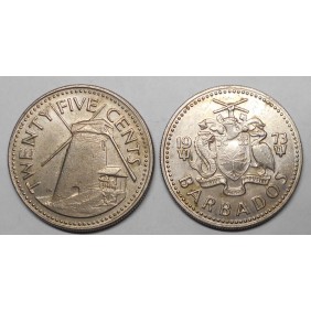 BARBADOS 25 Cents 1973