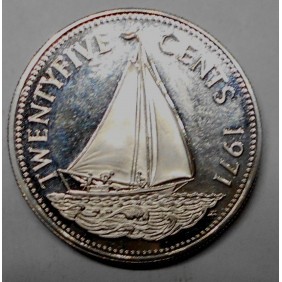 BAHAMAS 25 Cents 1971 PROOF