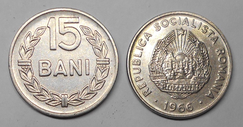 1966 Romania 15 Bani 