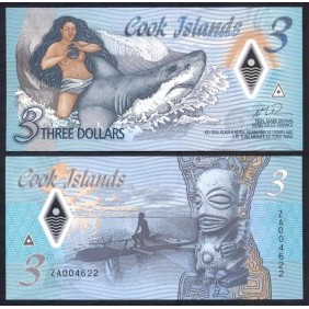 COOK ISLANDS 3 Dollars 2021...