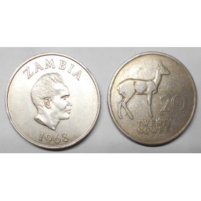 Zambia 20 Ngwee 1968 D. Kaunda