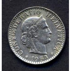 SWITZERLAND 20 Rappen 1954