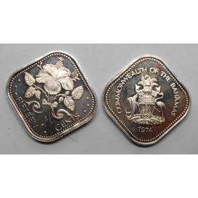 BAHAMAS 15 Cents 1974 PROOF