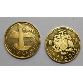 BARBADOS 5 Cents 1973 Proof