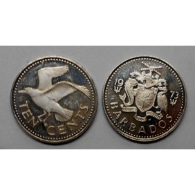 BARBADOS 10 Cents 1973 Proof
