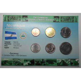 NICARAGUA Set coins 1997/2007