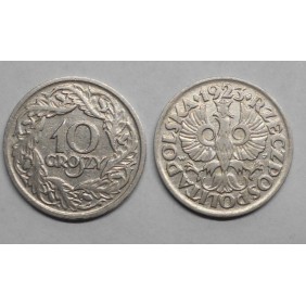 POLAND 10 Groszy 1923 Nickel