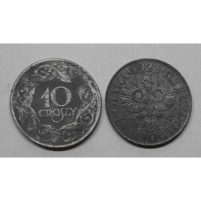 POLAND 10 Groszy 1923 zinc