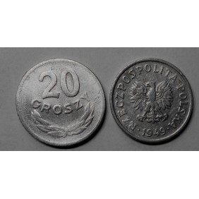 POLAND 20 Groszy 1949 Aluminum