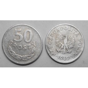 POLAND 50 Groszy 1949 Aluminum