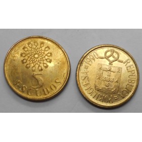 PORTUGAL 5 Escudos 1990