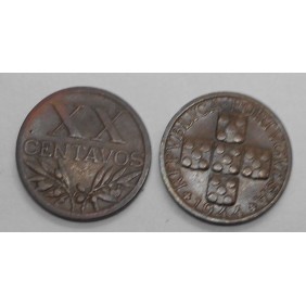 PORTUGAL 20 Centavos 1944