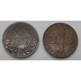 PORTUGAL 20 Centavos 1966