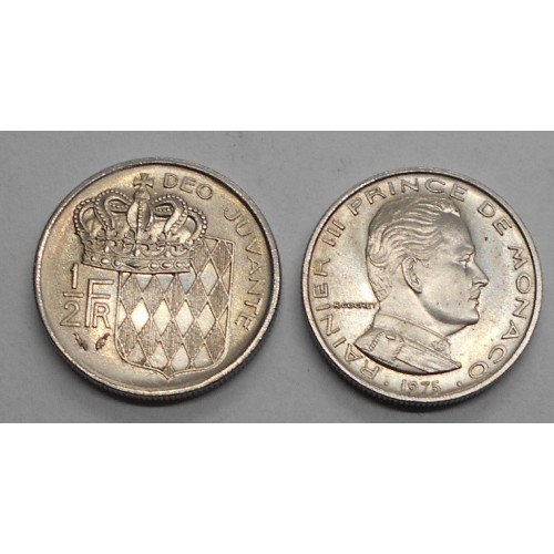MONACO 1/2 Franc 1975