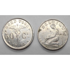 BELGIUM 50 Centimes 1923...