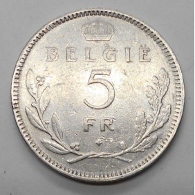 BELGIUM 5 Francs 1936...