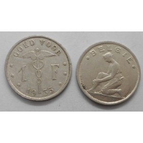 BELGIUM 1 Franc 1935 Belgie