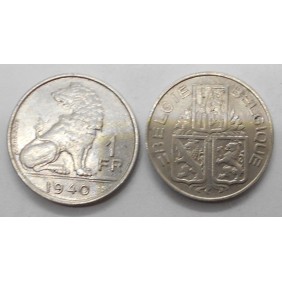 BELGIUM 1 Franc 1940...
