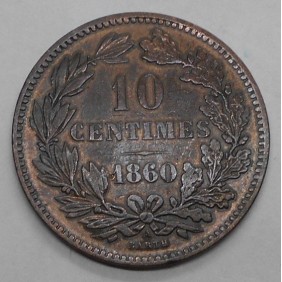 LUXEMBOURG 10 Centimes 1860