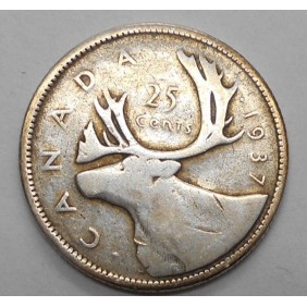 CANADA 25 Cents 1937 AG...