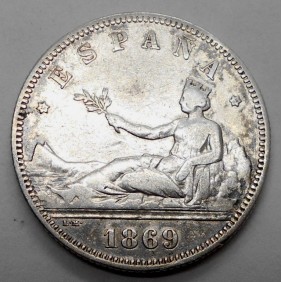 SPAIN 2 Pesetas 1869 (68)...
