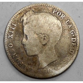SPAIN 1 Peseta 1901 AG