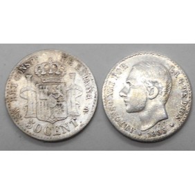 SPAIN 50 Centimos 1885 AG