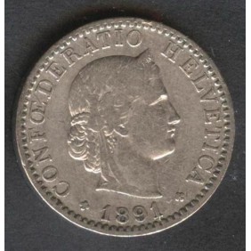 SWITZERLAND 20 Rappen 1891