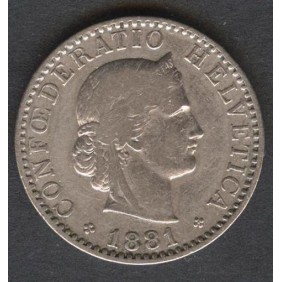 SWITZERLAND 20 Rappen 1881