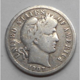 USA Barber Dime 1907 AG