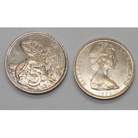 NEW ZEALAND 5 Cents 1971