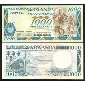 RWANDA 1000 Francs 1988