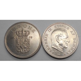 DENMARK 1 Krone 1969