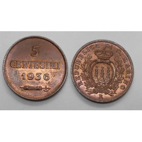 SAN MARINO 5 Centesimi 1936...