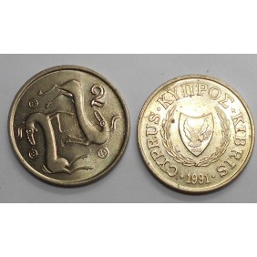 CYPRUS 2 Cents 1991