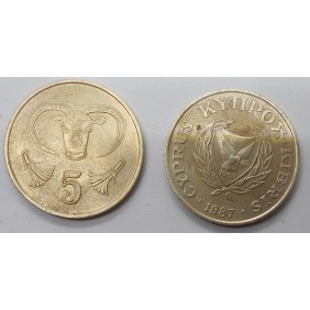 CYPRUS 5 Cents 1987