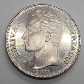 VENEZUELA 5 Bolivares 1989...