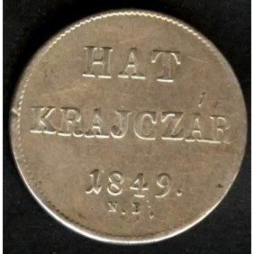 HUNGARY 6 Krajczar 1849 AG