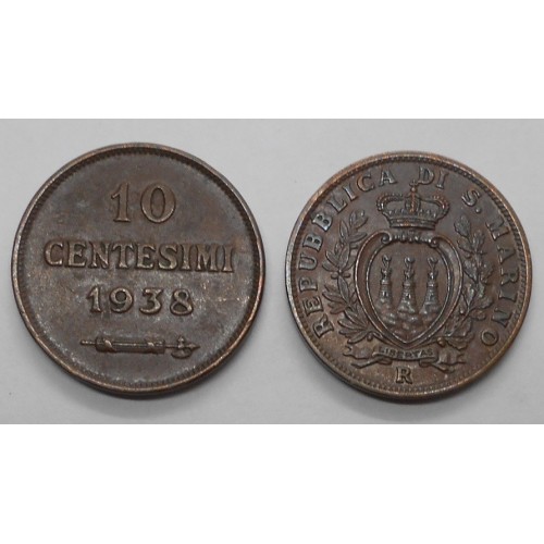 SAN MARINO 10 Centesimi 1938